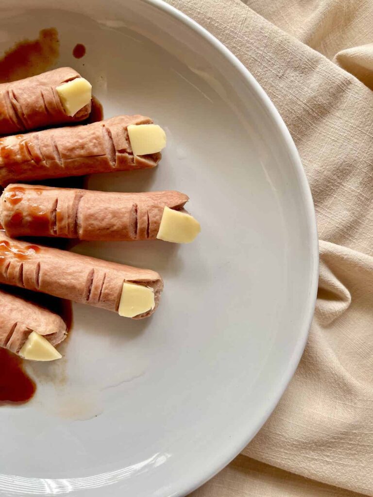 Bloody severed Halloween hot dog sausages by Greedy Girl Gourmet